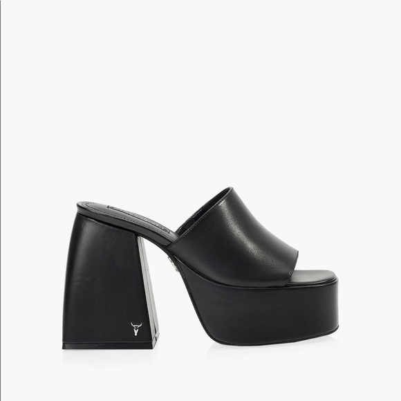 Windsor smith black mule platform size 8 - Picture 2 of 4